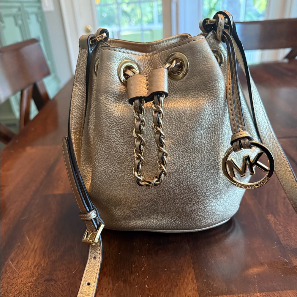 Michael Kors Gold Bucket Crossbody Bag